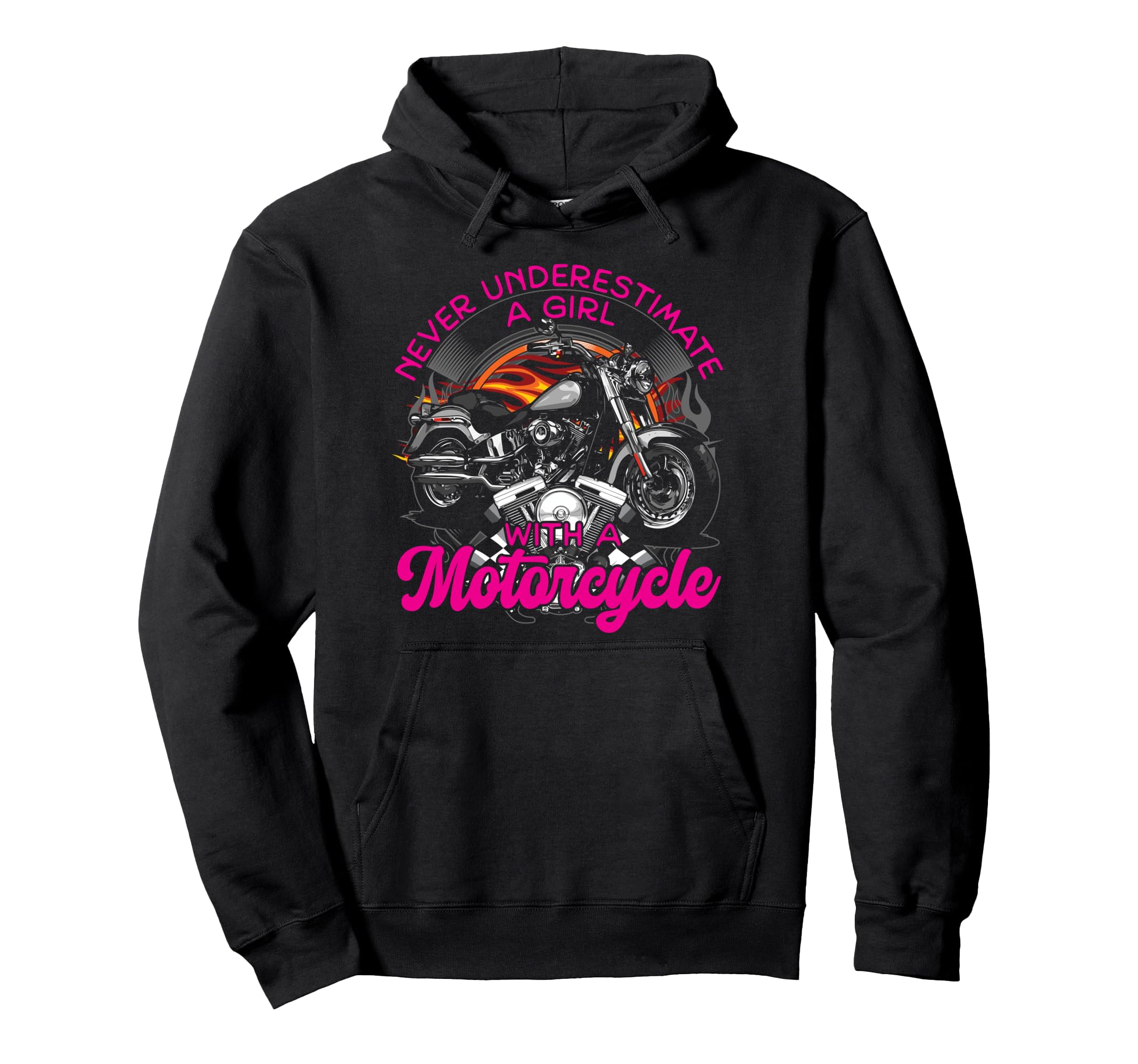 Motorcycle Biker Female Never Hoodie - Custom Art Print for Adults - T-Shirt, Sweatshirt, Hoodie