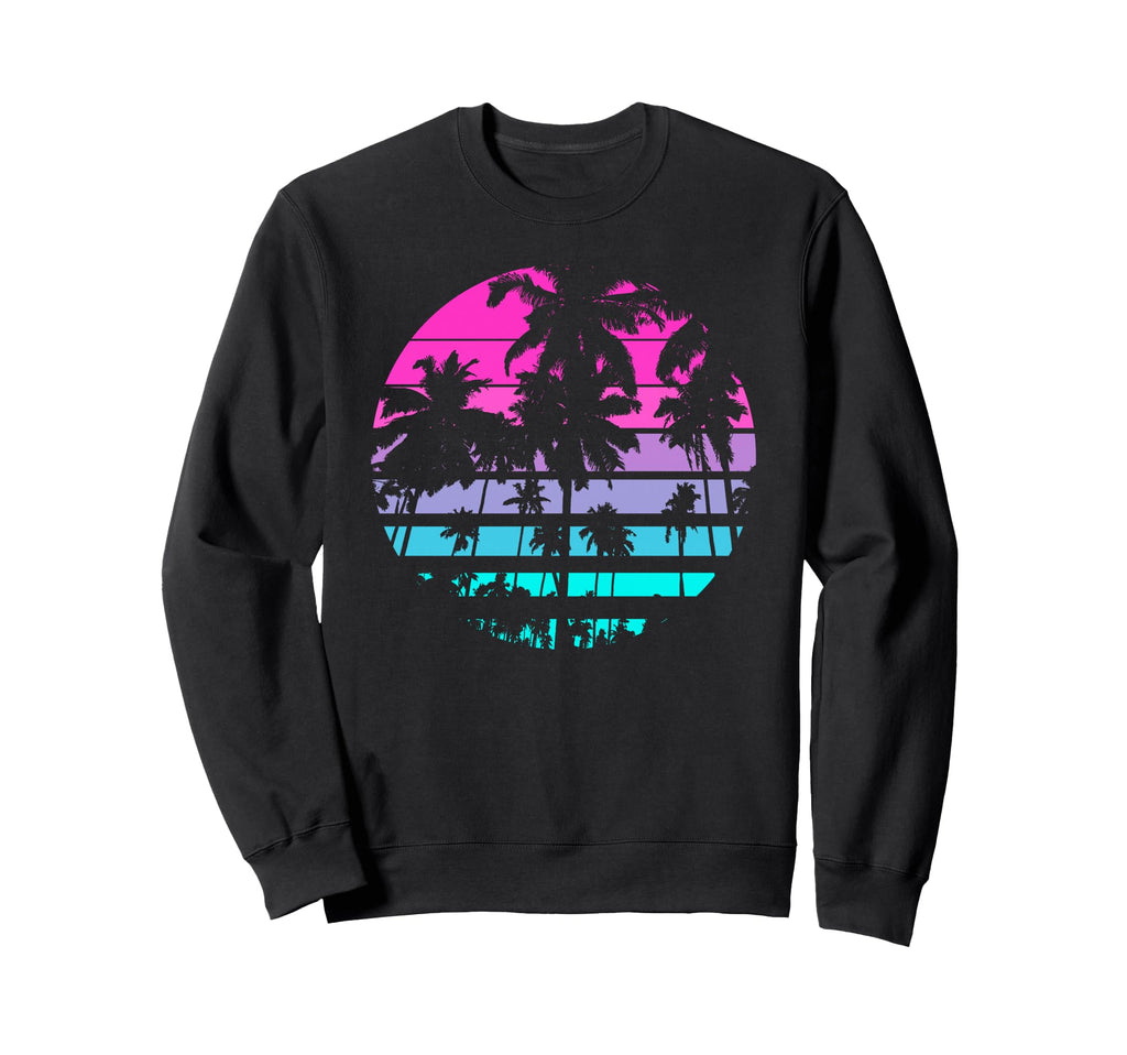 Eighties 80S 90S Beach Palm Trees Sweatshirt - Graphic Print Unisex - T-Shirt, Sweatshirt, Hoodie