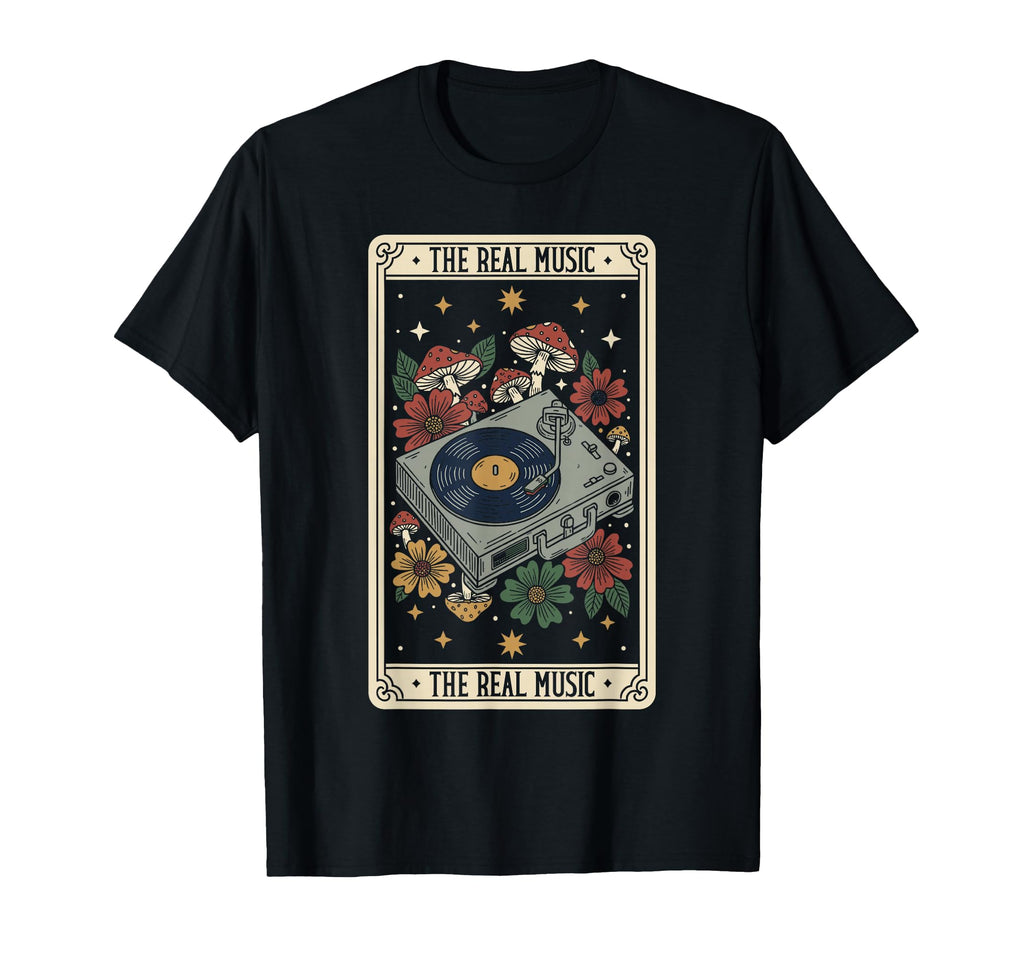 Real Music Vinyl Record Player T-Shirt - Novelty Apparel Unisex - T-Shirt, Sweatshirt, Hoodie