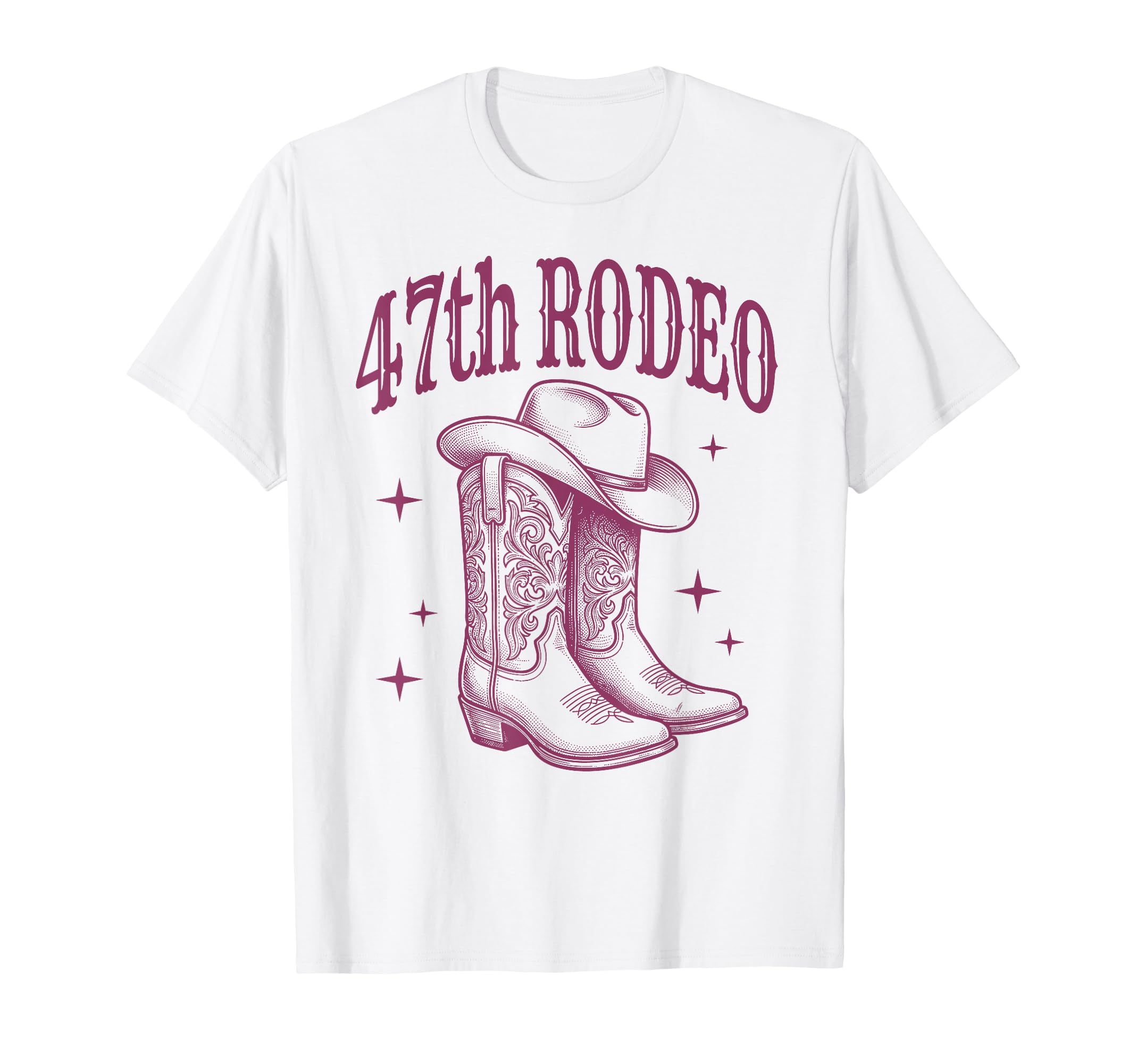 47Th Birthday Rodeo Western Cowgirl Boots T-Shirt - Novelty Apparel Unisex - T-Shirt, Sweatshirt, Hoodie