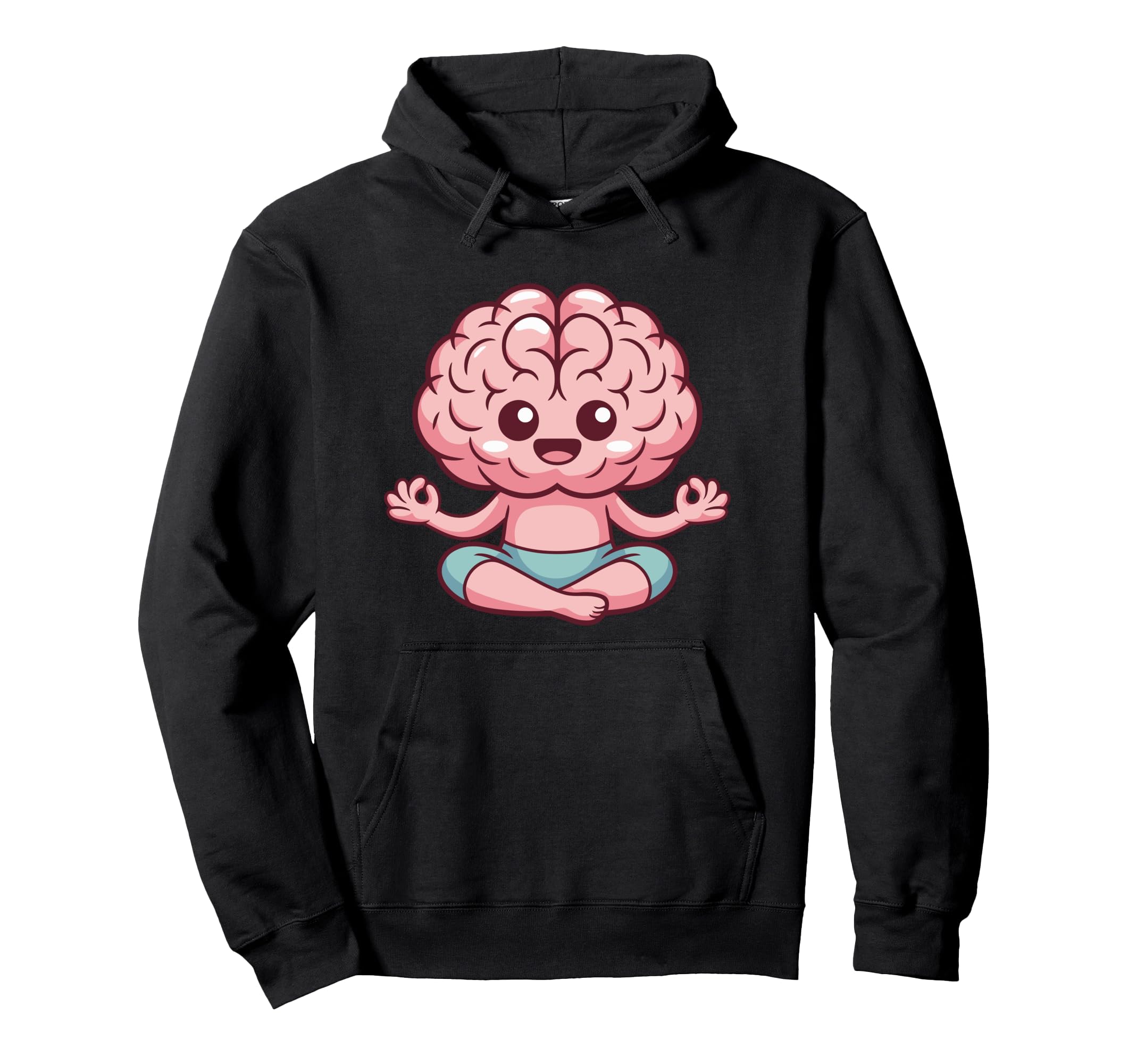 Brain Doing Yoga Funny Mindfulness Hoodie - Unique Graphic for Adults - T-Shirt, Sweatshirt, Hoodie