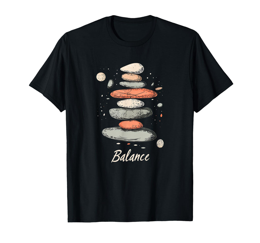 Zen Balancing Stones Art Mindfulness T-Shirt - Aesthetic Graphic Unisex - T-Shirt, Sweatshirt, Hoodie