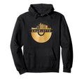 Vinyl Record Player Disco Music Skyline Hoodie - Graphic Print for Adults - T-Shirt, Sweatshirt, Hoodie