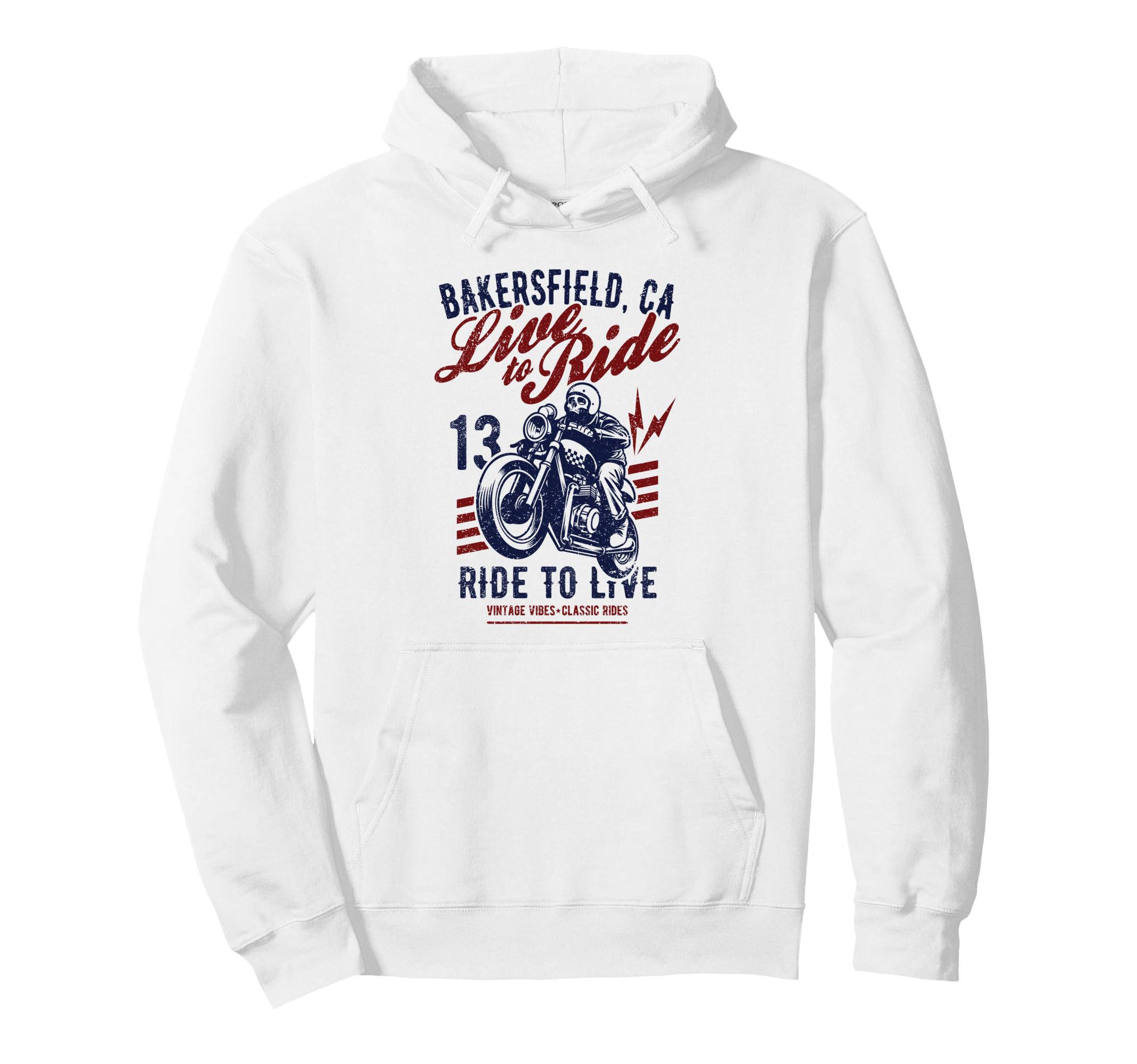 Bakersfield California Motorcycle Hoodie - Casual Everyday Wear for Adults - T-Shirt, Sweatshirt, Hoodie