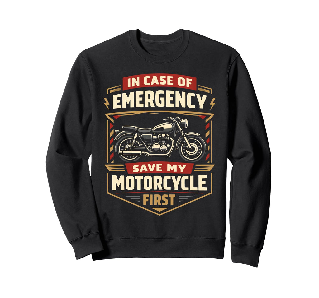 Motorcycle Biker Case Emergency Sweatshirt - Minimalist Print Men Women - T-Shirt, Sweatshirt, Hoodie