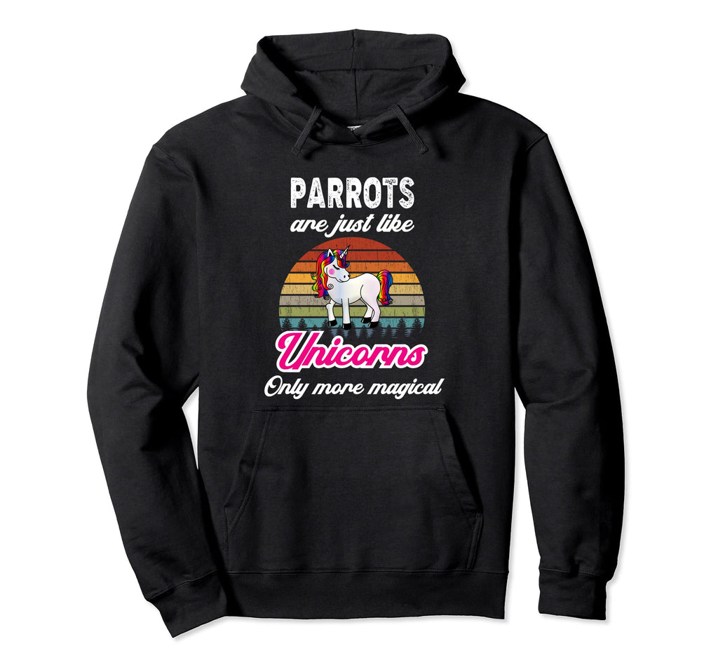Funny Parrots Unicorn Sunset Hoodie - Graphic Print Unisex - T-Shirt, Sweatshirt, Hoodie