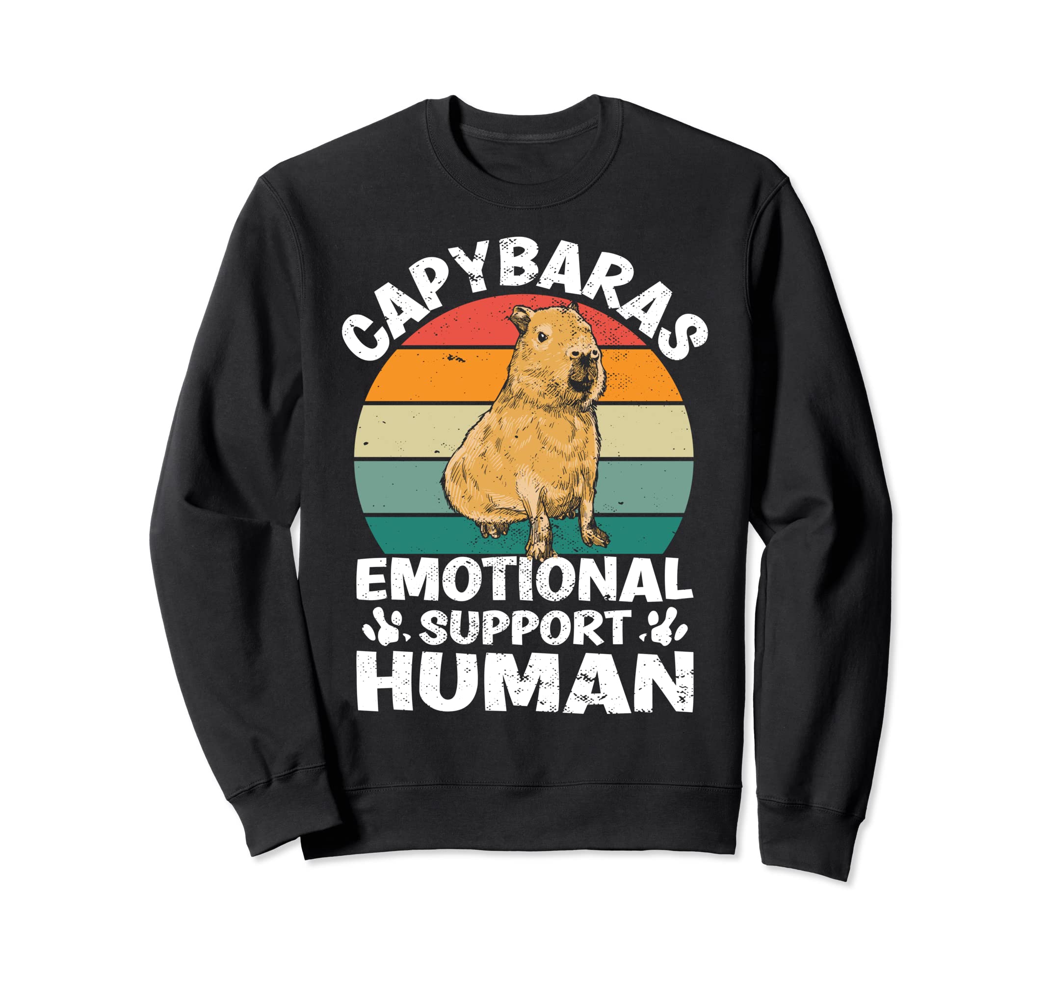 Capybaras Emotional Support Human Sweatshirt - Unique Graphic Men Women - T-Shirt, Sweatshirt, Hoodie