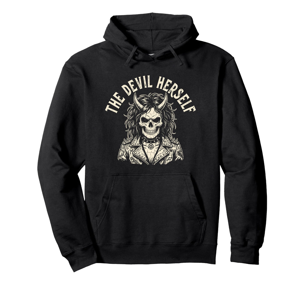 Devil Herself Occult Dark Feminine Hoodie - Novelty Apparel for Adults - T-Shirt, Sweatshirt, Hoodie