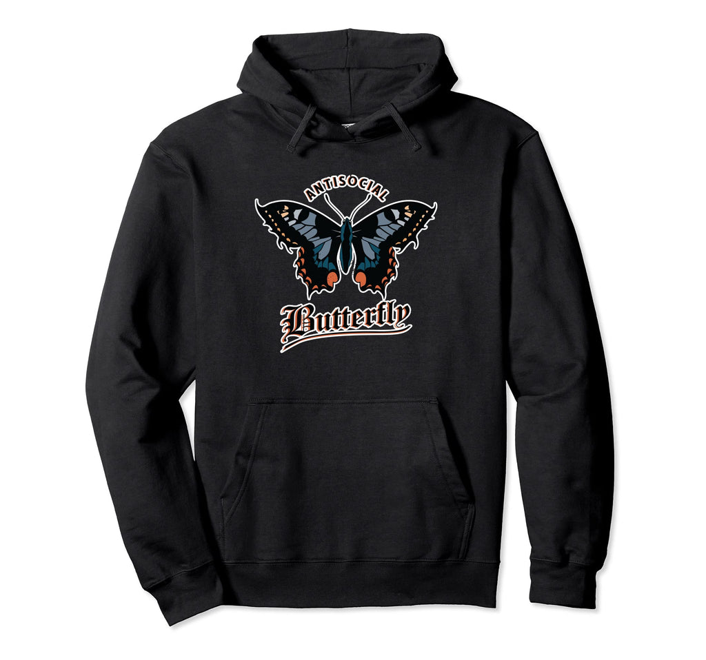 Antisocial Butterfly Beautiful Butterfly Hoodie - Minimalist Print Unisex - T-Shirt, Sweatshirt, Hoodie