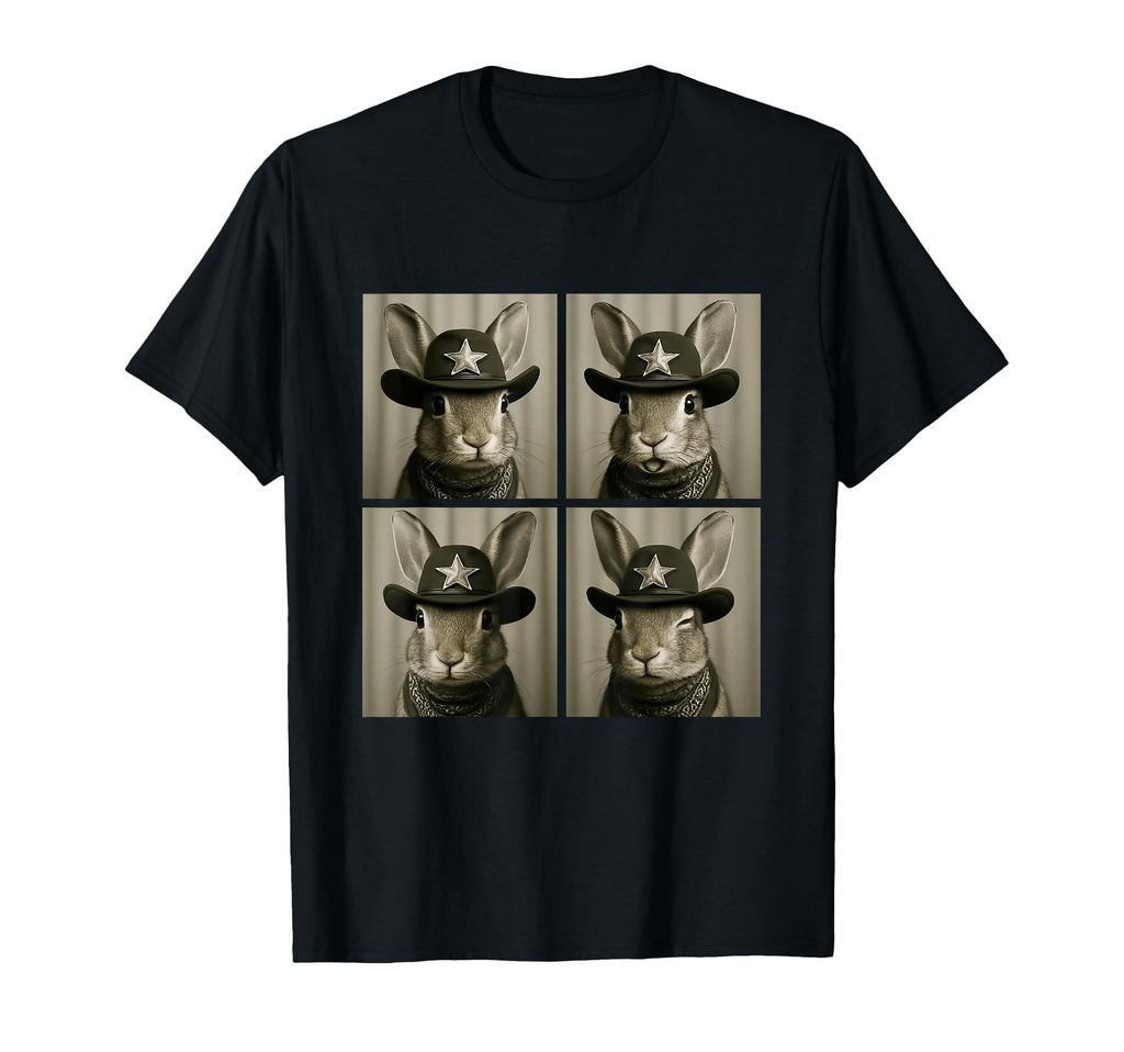 Funny Cowboy Rabbits Western Farm Animal T-Shirt - Graphic Print Unisex - T-Shirt, Sweatshirt, Hoodie