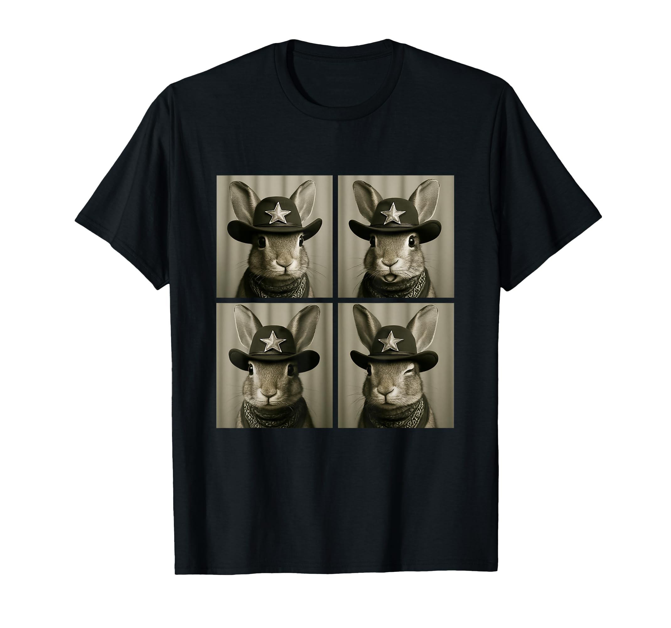 Funny Cowboy Rabbits Western Farm Animal T-Shirt - Graphic Print Unisex - T-Shirt, Sweatshirt, Hoodie