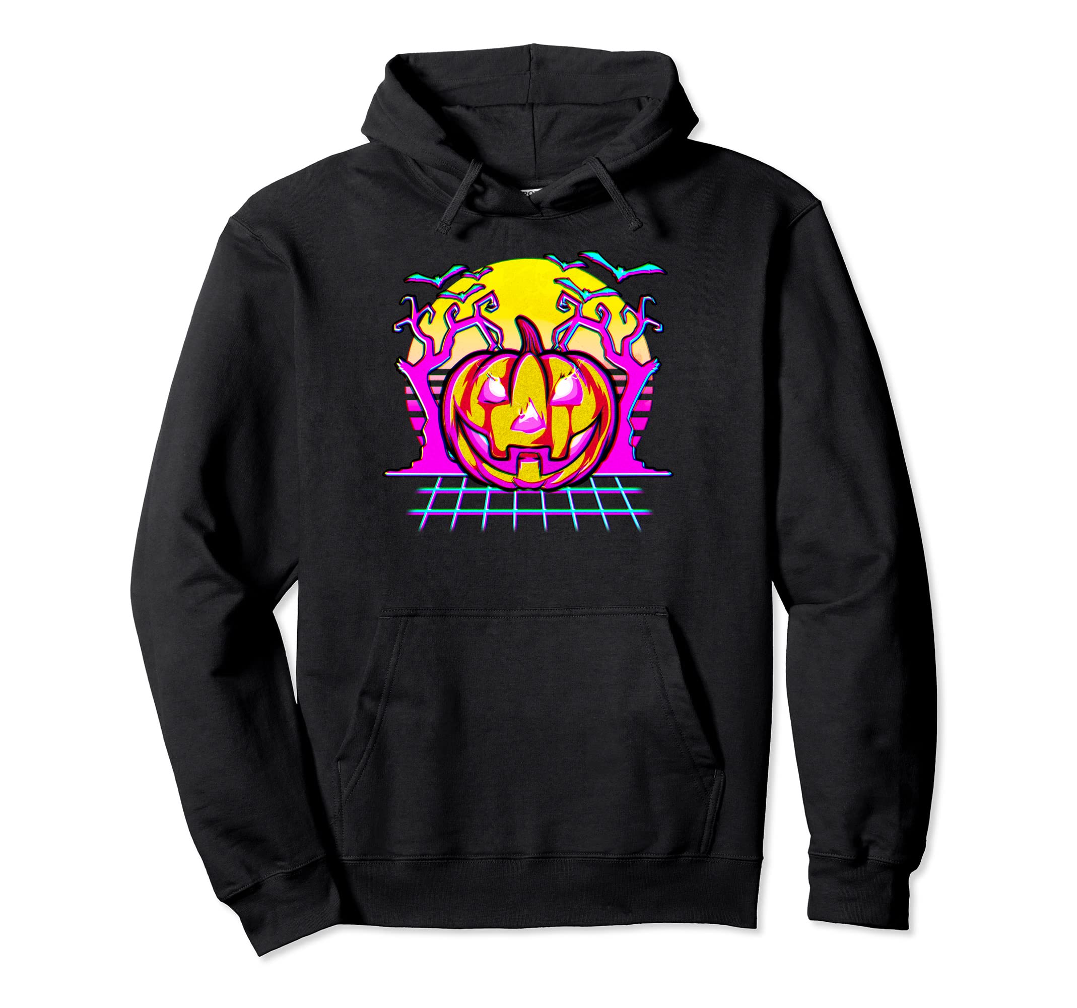 Halloween Aesthetic Vaporwave Synthwave Hoodie - Custom Art Print Unisex - T-Shirt, Sweatshirt, Hoodie