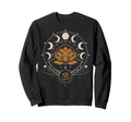 Lotus Flower Moon Phases Zen Yoga Sweatshirt - Aesthetic Graphic Men Women - T-Shirt, Sweatshirt, Hoodie