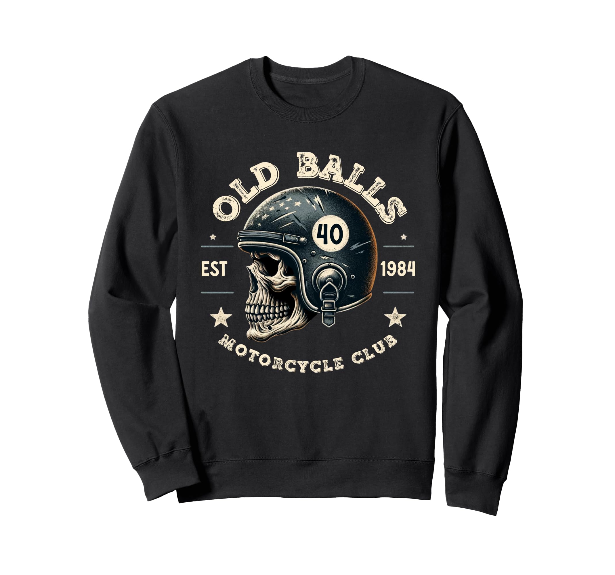 Old Balls Club Motorcycle 40Th Sweatshirt - Aesthetic Graphic for Adults - T-Shirt, Sweatshirt, Hoodie