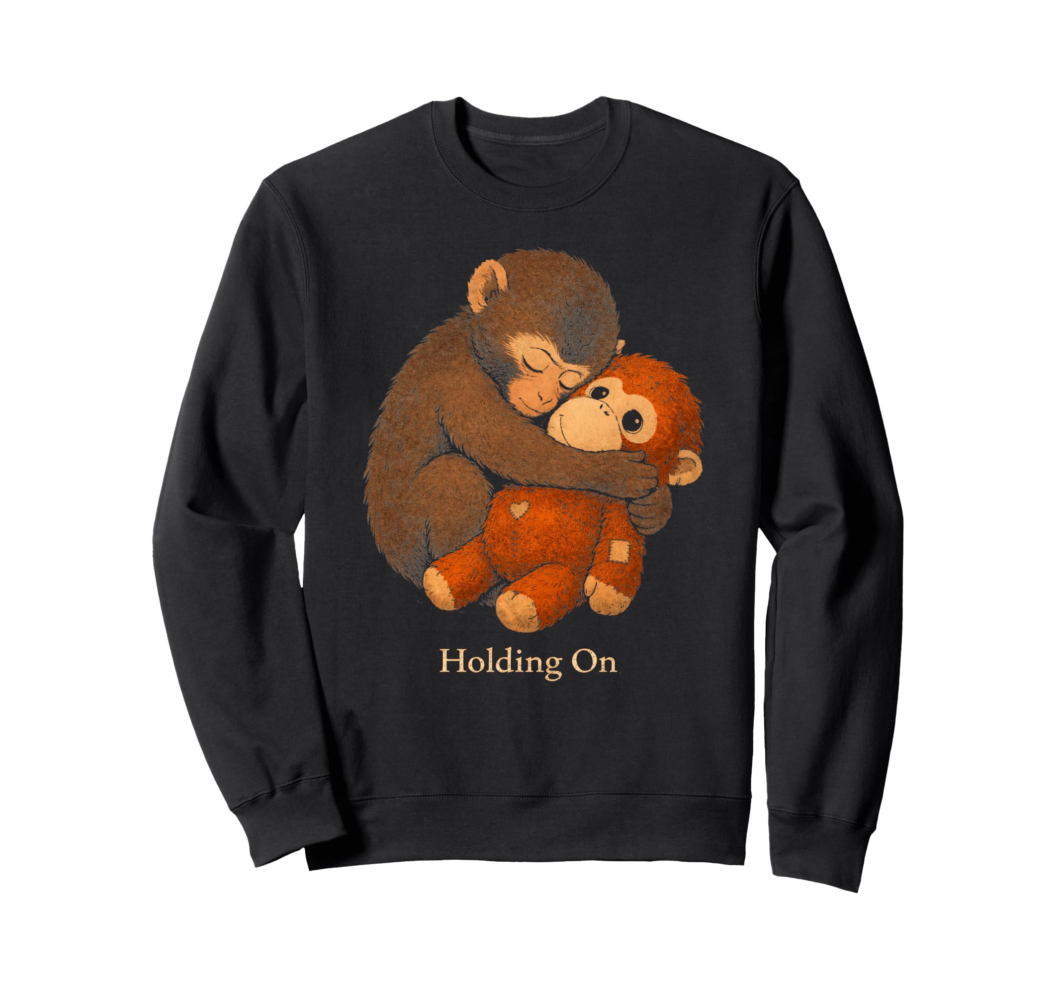 Punch Macaque Holding Emotional Sweatshirt - Unique Graphic for Adults - T-Shirt, Sweatshirt, Hoodie
