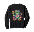 Psychedelic Frog Peace Sign Sweatshirt - Custom Art Print for Adults - T-Shirt, Sweatshirt, Hoodie