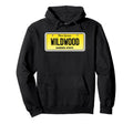 Wildwood Nj License Plate Beach Hoodie - Minimalist Print for Adults - T-Shirt, Sweatshirt, Hoodie