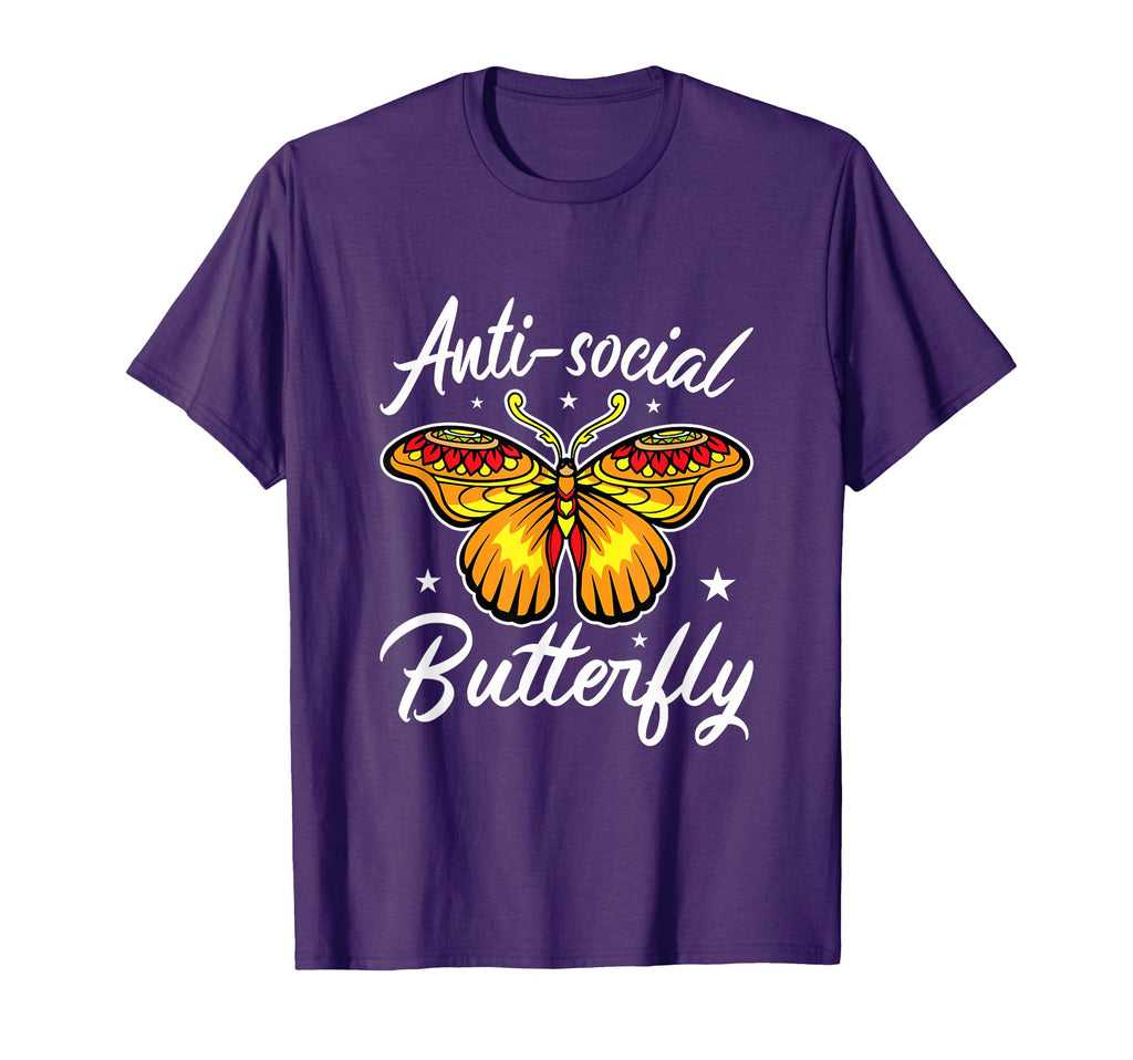 Antisocial Butterfly Introvert T-Shirt - Casual Everyday Wear Men Women - T-Shirt, Sweatshirt, Hoodie