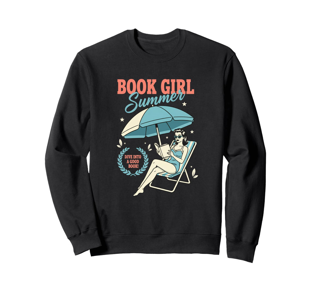 Book Summer Reading Beach Sweatshirt - Fun Novelty Design for Adults - T-Shirt, Sweatshirt, Hoodie