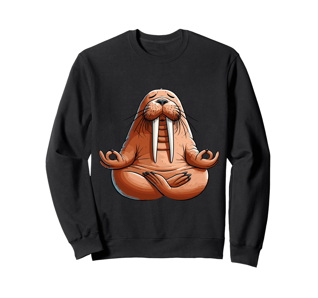 Meditation Walrus Yoga Pose Relaxing Sweatshirt - Streetwear Style Unisex - T-Shirt, Sweatshirt, Hoodie