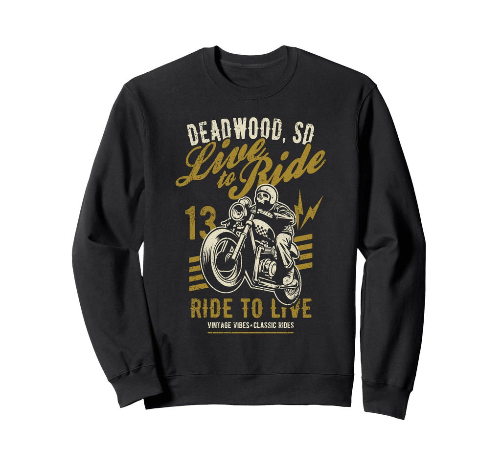 Deadwood South Dakota Motorcycle Sweatshirt - Minimalist Print Unisex - T-Shirt, Sweatshirt, Hoodie