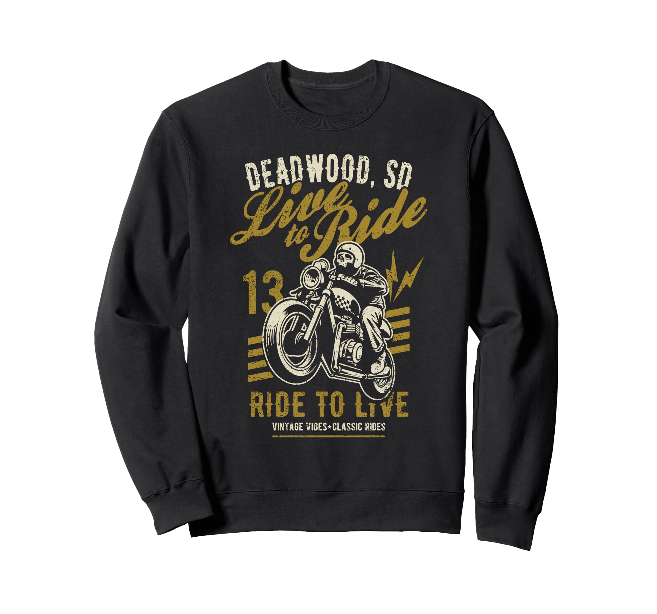 Deadwood South Dakota Motorcycle Sweatshirt - Minimalist Print Unisex - T-Shirt, Sweatshirt, Hoodie