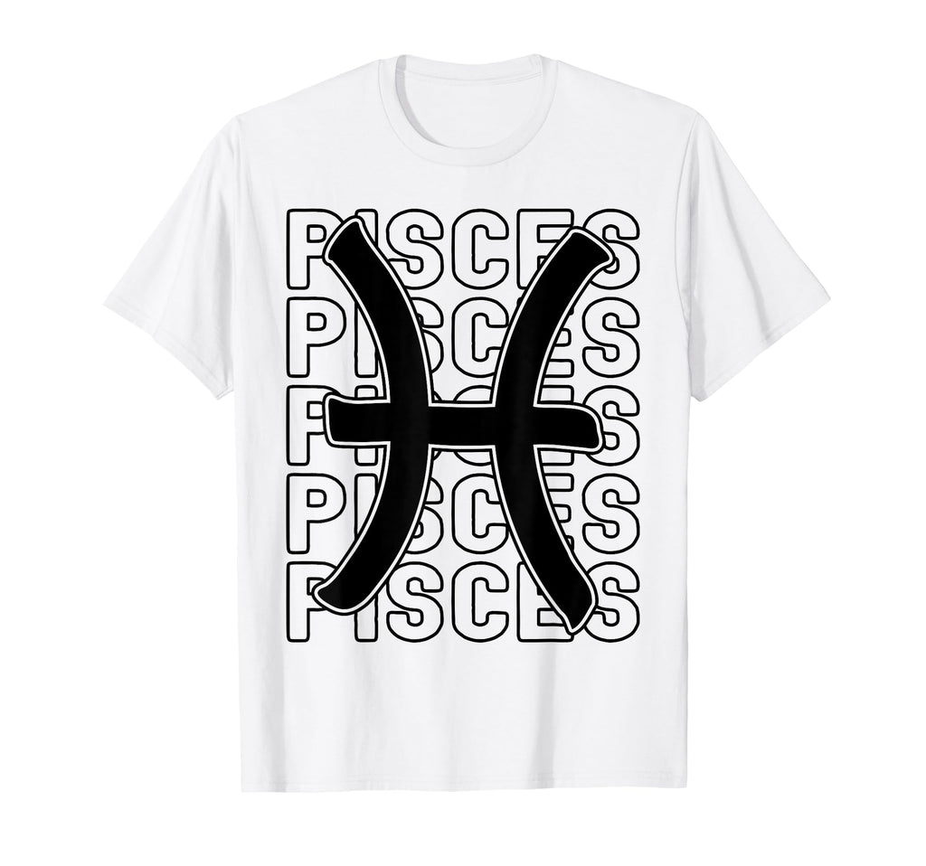 Pisces Zodiac Sign Typography Astrology T-Shirt - Unique Graphic for Adults - T-Shirt, Sweatshirt, Hoodie