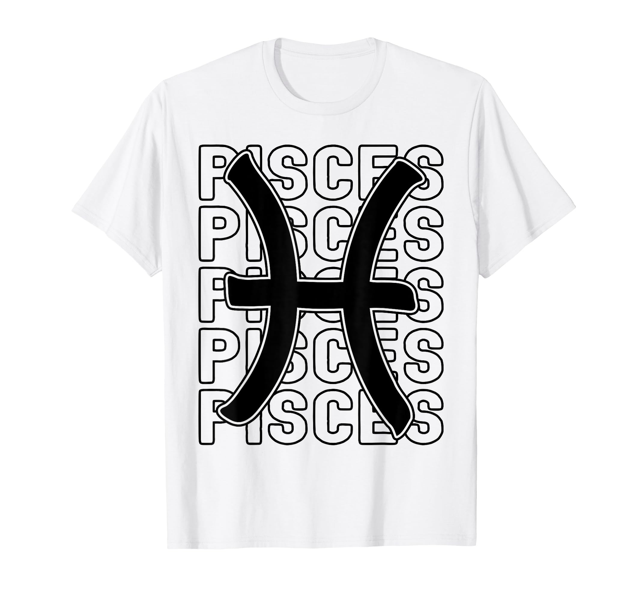 Pisces Zodiac Sign Typography Astrology T-Shirt - Unique Graphic for Adults - T-Shirt, Sweatshirt, Hoodie