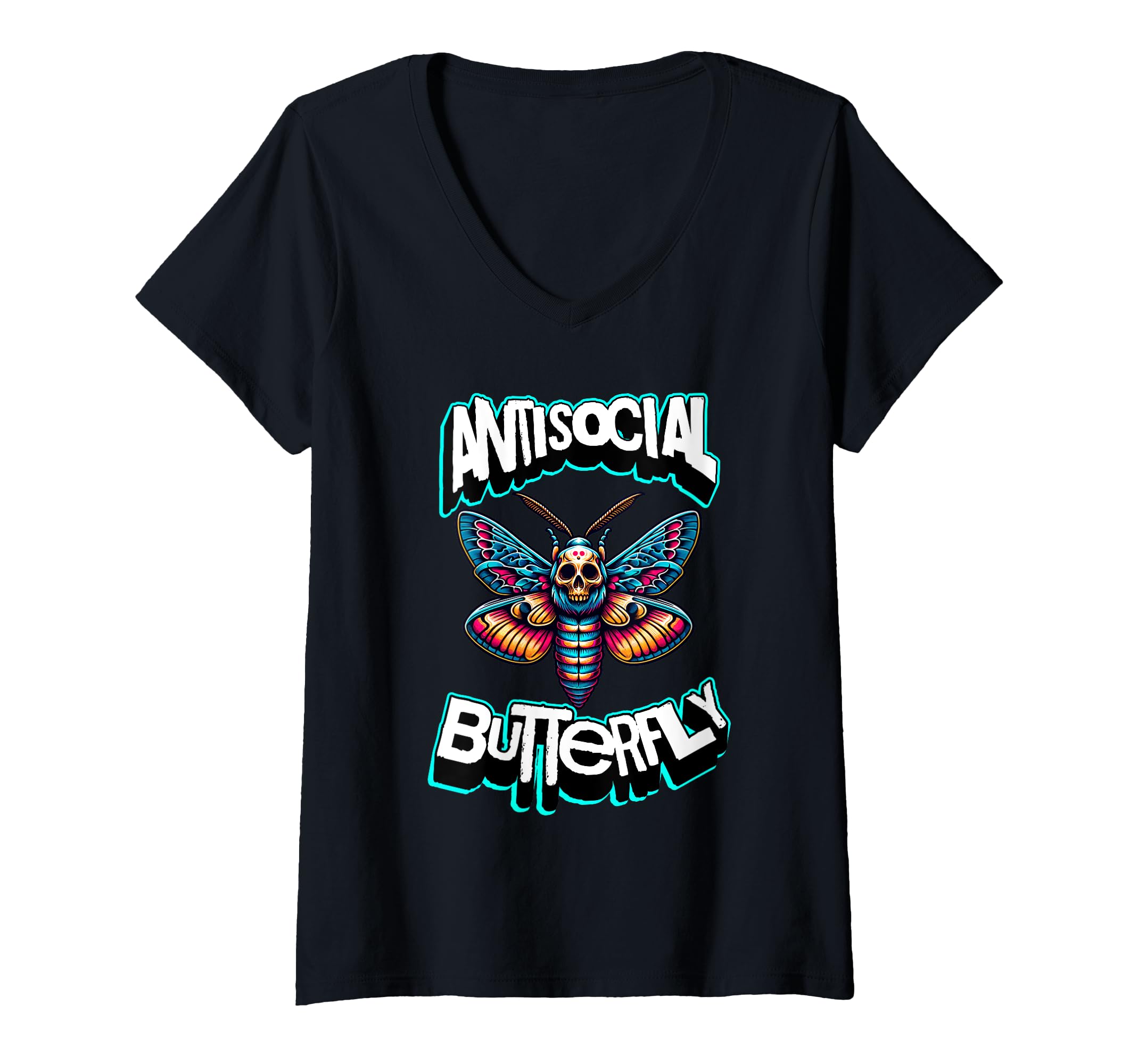 Womens Antisocial Butterfly Funny Death T-Shirt - Streetwear Style Unisex - T-Shirt, Sweatshirt, Hoodie