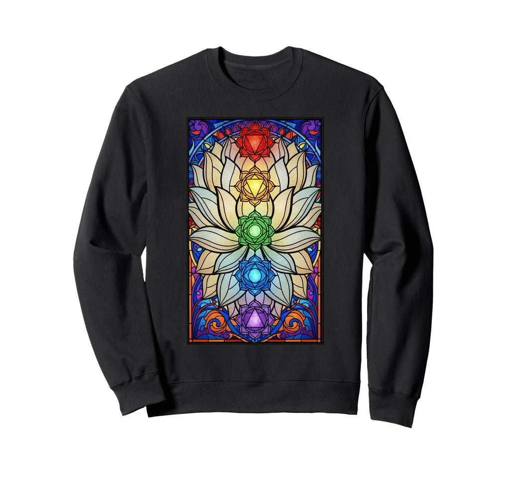 Buddhism Chakras Stained Glass Sweatshirt - Novelty Apparel Unisex - T-Shirt, Sweatshirt, Hoodie