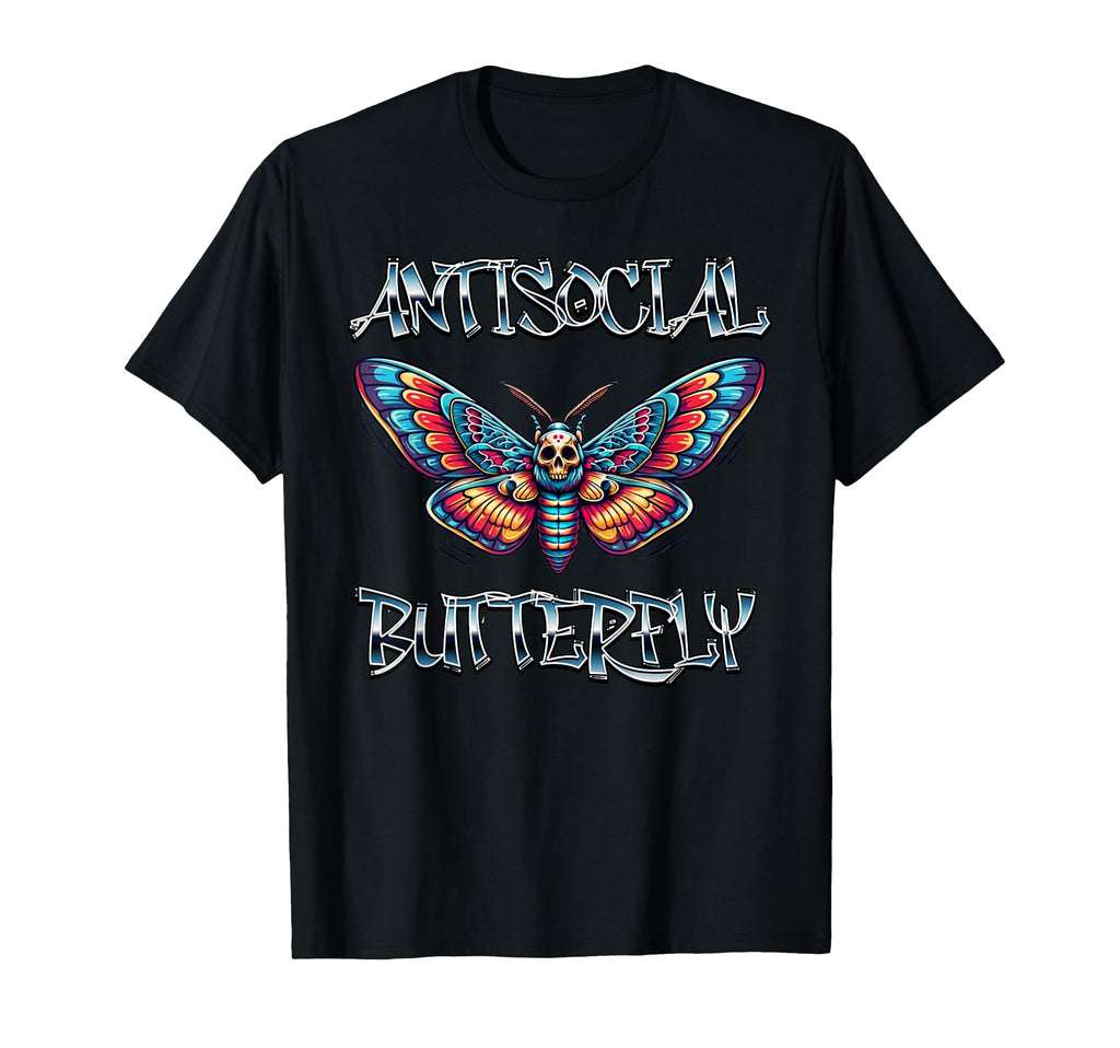 Antisocial Butterfly T-Shirt - Novelty Apparel Unisex - T-Shirt, Sweatshirt, Hoodie