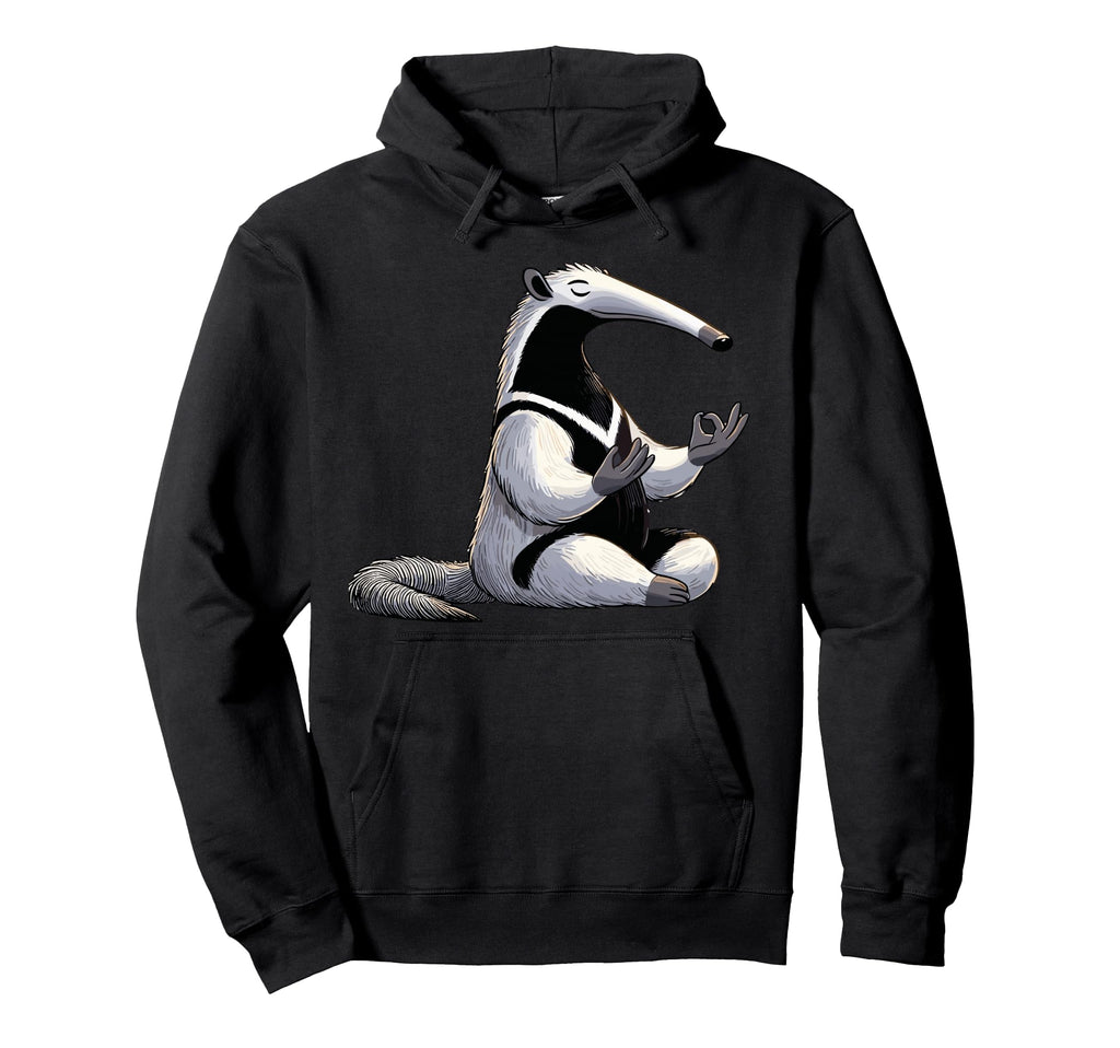 Meditation Anteater Yoga Pose Hoodie - Fun Novelty Design Men Women - T-Shirt, Sweatshirt, Hoodie