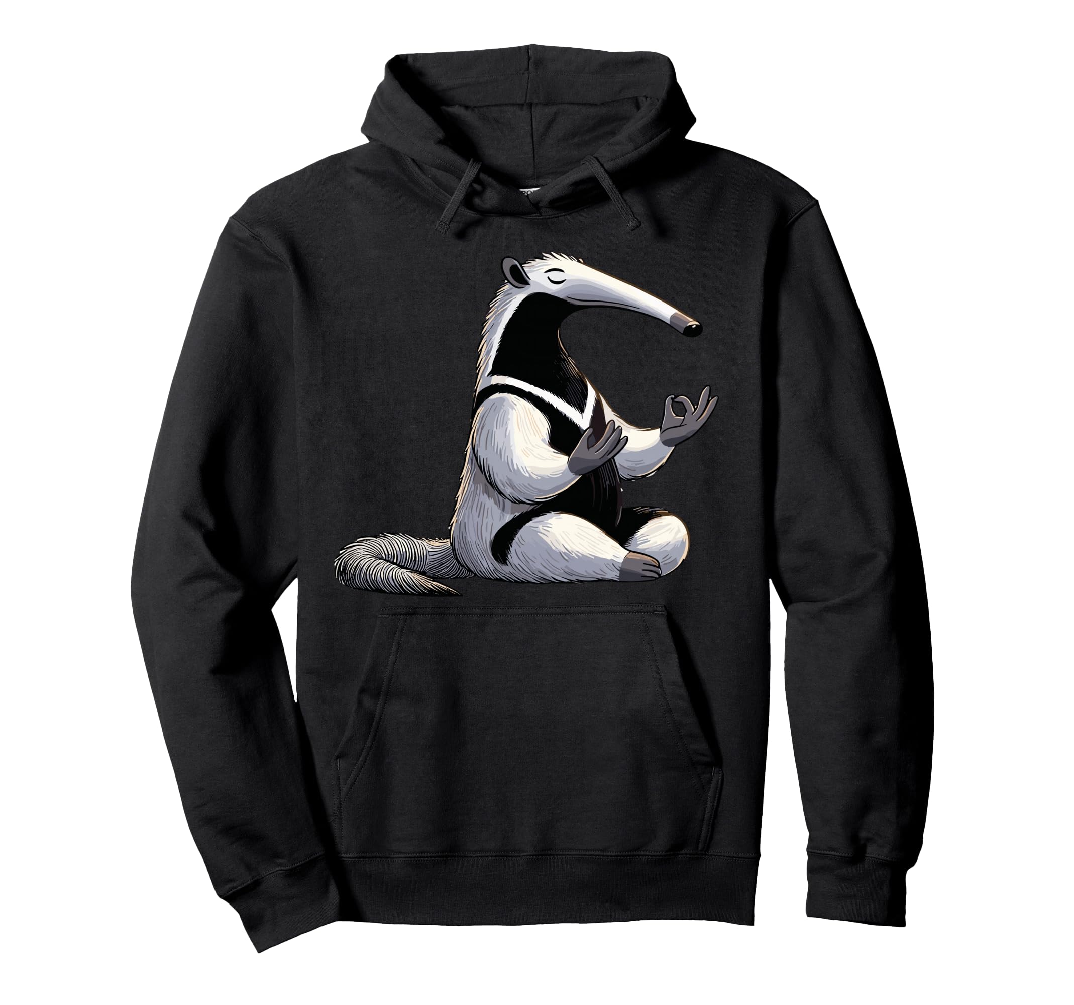 Meditation Anteater Yoga Pose Hoodie - Fun Novelty Design Men Women - T-Shirt, Sweatshirt, Hoodie