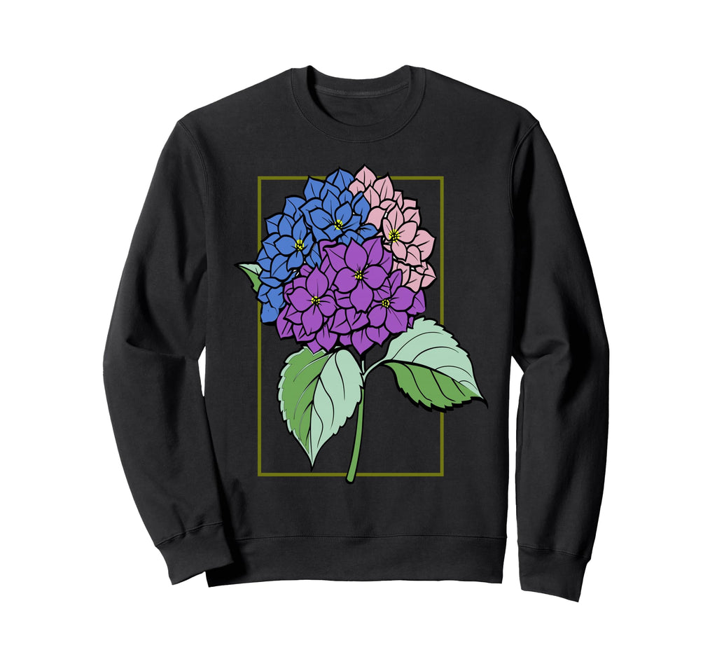 Womens Hydrangea Flower Botanical Sweatshirt - Trendy Graphic Unisex - T-Shirt, Sweatshirt, Hoodie