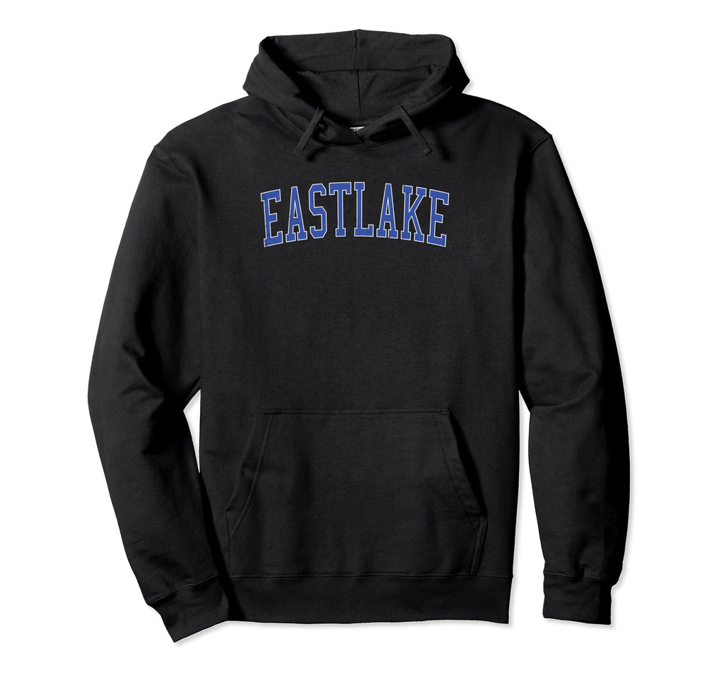 Eastlake Oh Distressed Blue Varsity Hoodie - Unique Graphic Men Women - T-Shirt, Sweatshirt, Hoodie