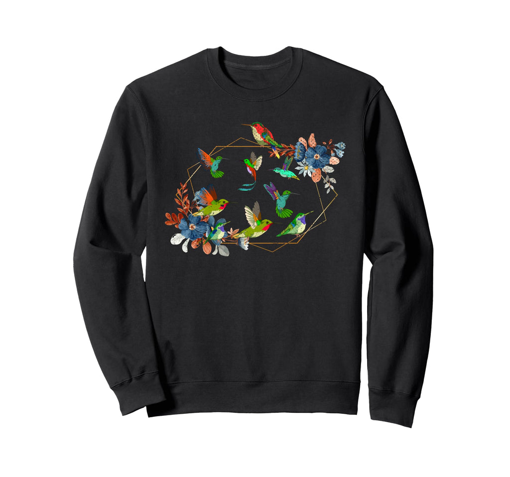 Floral Nature Hummingbird Lover Sweatshirt - Custom Art Print Unisex - T-Shirt, Sweatshirt, Hoodie