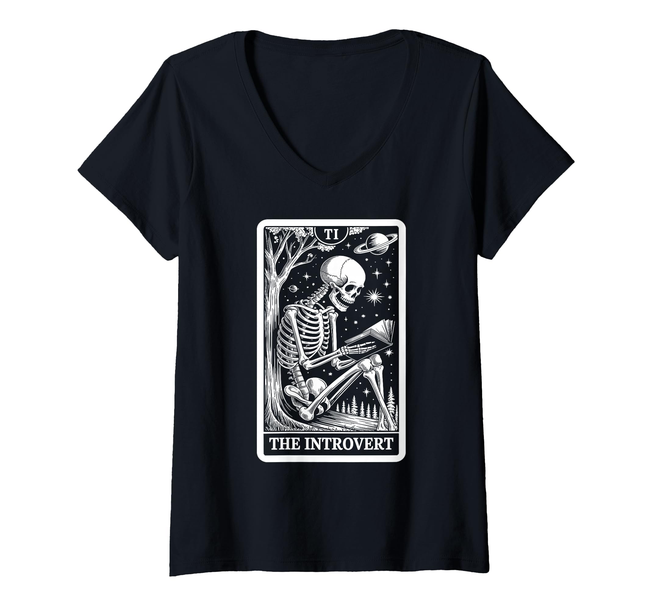 Womens Introvert Tarot Indoorsy T-Shirt - Minimalist Print for Adults - T-Shirt, Sweatshirt, Hoodie