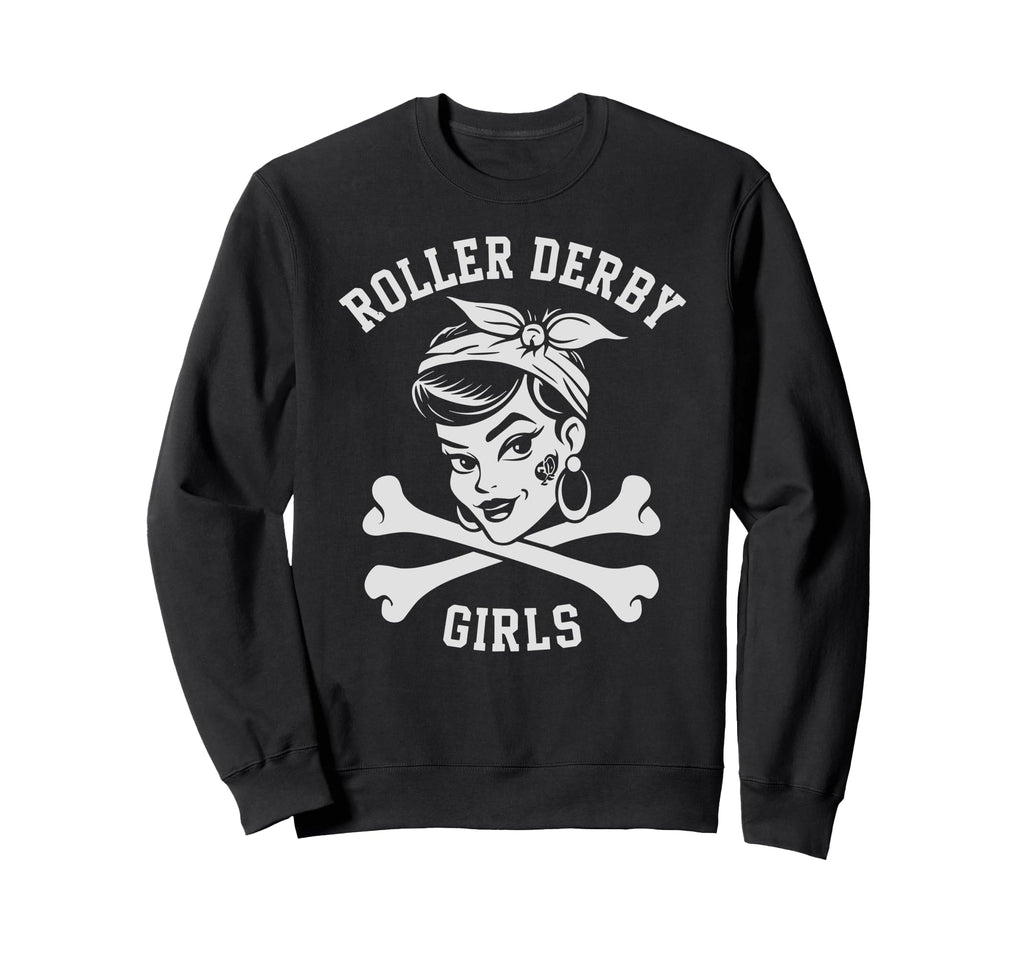 Roller Derby Skating Pinup 50S Funny Sweatshirt - Fun Novelty Design Unisex - T-Shirt, Sweatshirt, Hoodie