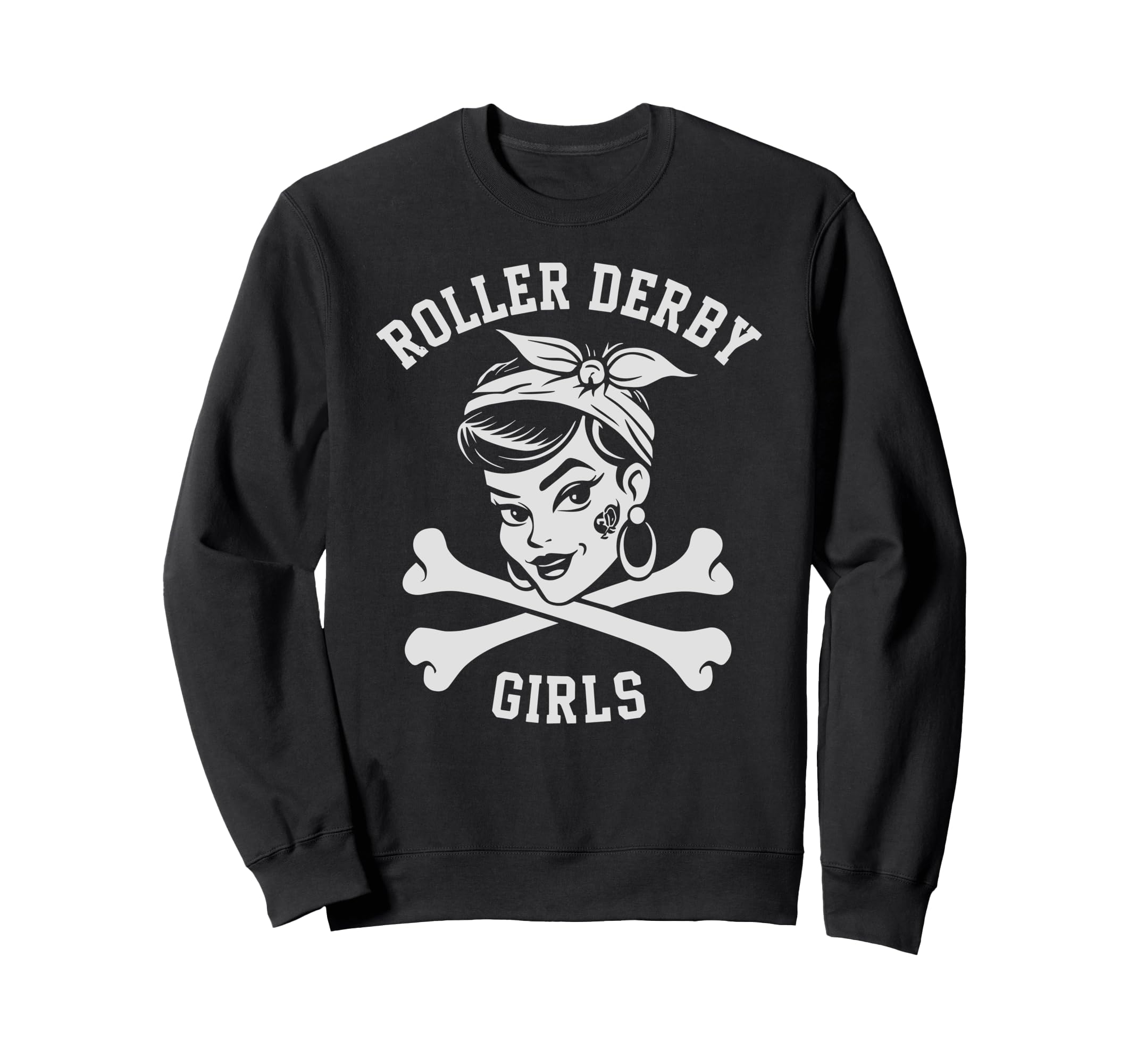 Roller Derby Skating Pinup 50S Funny Sweatshirt - Fun Novelty Design Unisex - T-Shirt, Sweatshirt, Hoodie