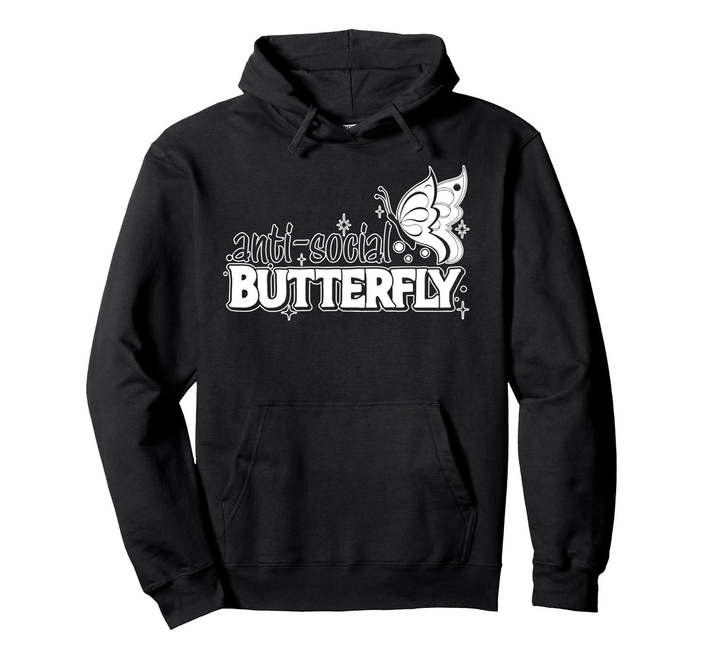 Antisocial Butterfly Introvert Hoodie - Unique Graphic for Adults - T-Shirt, Sweatshirt, Hoodie