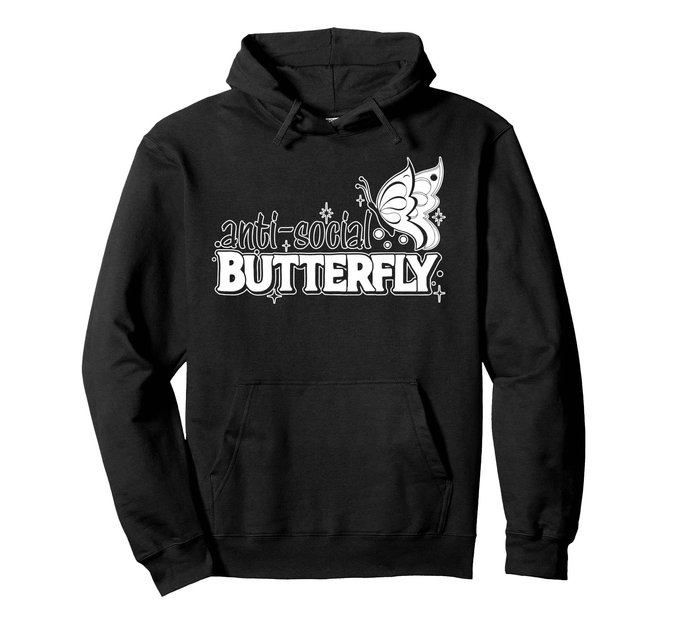 Antisocial Butterfly Introvert Hoodie - Unique Graphic for Adults - T-Shirt, Sweatshirt, Hoodie