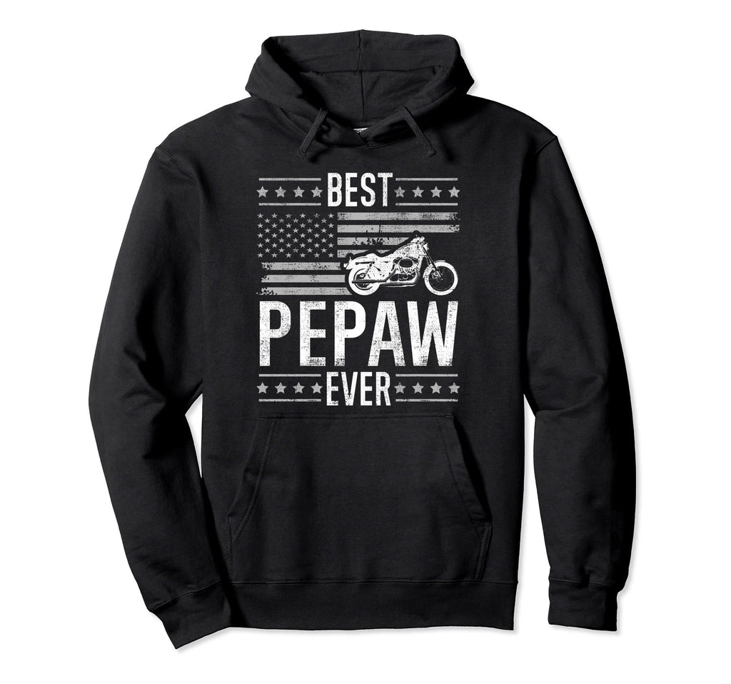 Best Pepaw Ever Motorcycle American Flag Hoodie - Graphic Print Men Women - T-Shirt, Sweatshirt, Hoodie