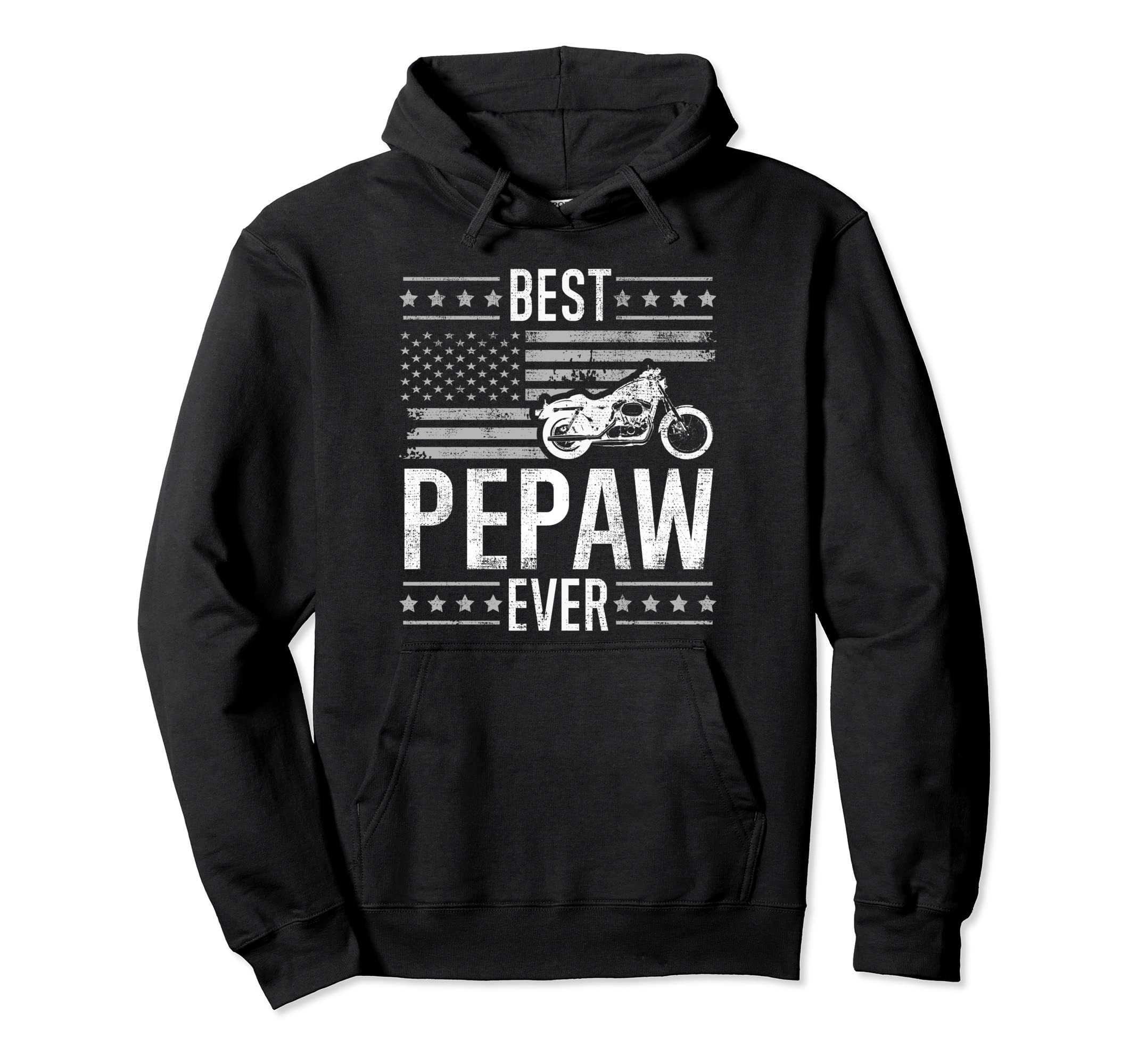Best Pepaw Ever Motorcycle American Flag Hoodie - Graphic Print Men Women - T-Shirt, Sweatshirt, Hoodie