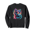 Cat Synthwave Sunglasses 80S Sweatshirt - Aesthetic Graphic Unisex - T-Shirt, Sweatshirt, Hoodie