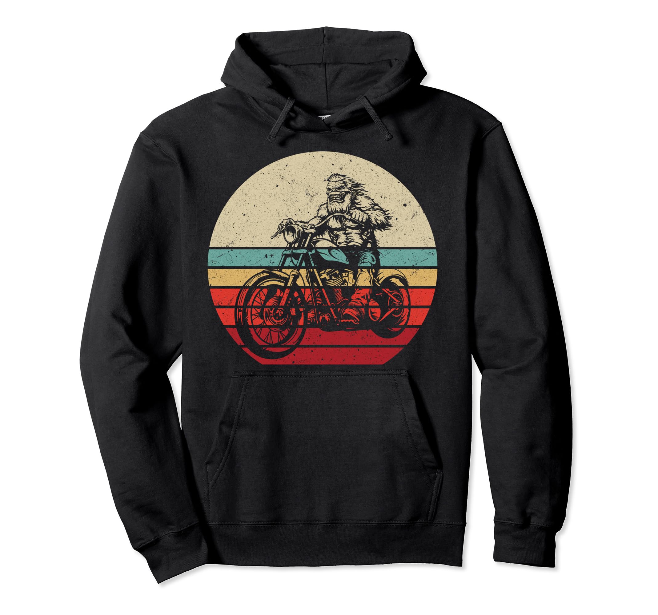 Sasquatch Chopper Motorcycle Road Hoodie - Aesthetic Graphic for Adults - T-Shirt, Sweatshirt, Hoodie