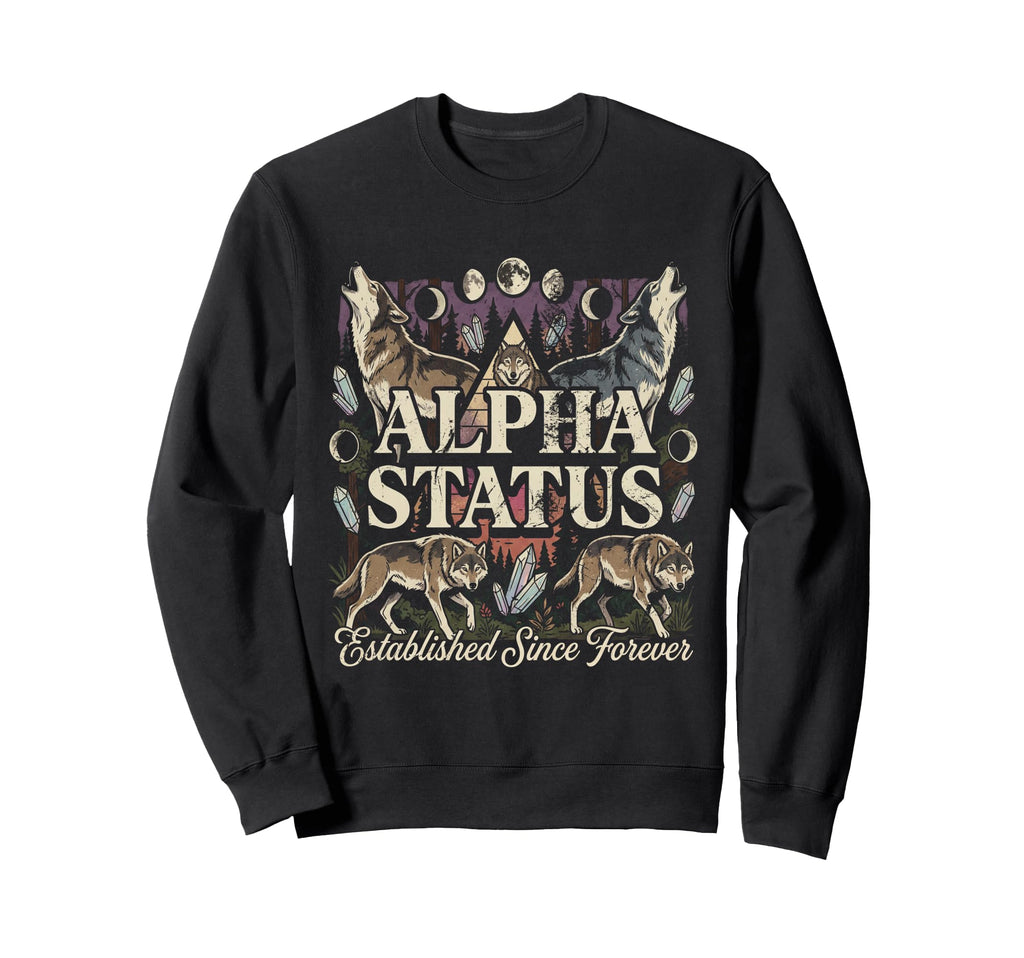 Status Wolf Alpha Pack 90S Bootleg Art Sweatshirt - Custom Art Print Unisex - T-Shirt, Sweatshirt, Hoodie
