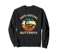 Anti Social Butterfly Introvert Sweatshirt - Minimalist Print Men Women - T-Shirt, Sweatshirt, Hoodie