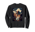 Hiking Camping Mountains Sunset Hiker Sweatshirt - Trendy Graphic Unisex - T-Shirt, Sweatshirt, Hoodie