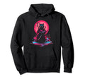 Synthwave Cat Samurai Mediation Hoodie - Casual Everyday Wear Unisex - T-Shirt, Sweatshirt, Hoodie