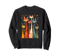 Mid Century Long Neck Cats 50S 60S Sweatshirt - Graphic Print Men Women - T-Shirt, Sweatshirt, Hoodie